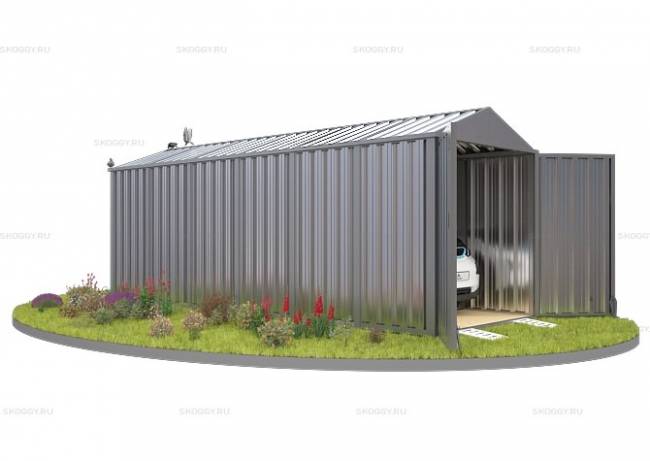 Хозблок SKOGGY секционный с двускатной крышей 6 х 2 м, цинковый Хозблок SKOGGY секционный с двускатной крышей 6 х 2 м, цинковый