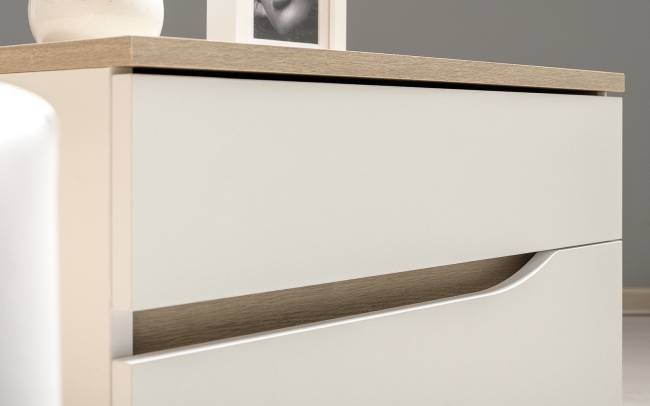 Муссон мебель для спальни: кровать 1600, основание, тумбочка и комод 4-ре ящика цвет белый/дуб эндгрейн элегантный Муссон мебель для спальни: кровать 1600, основание, тумбочка и комод 4-ре ящика цвет белый/дуб эндгрейн элегантный