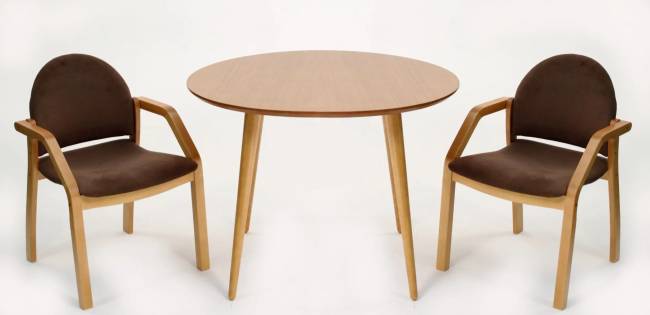 Стол Монте К 100 натур со стульями Джуно натур велюр коричневый