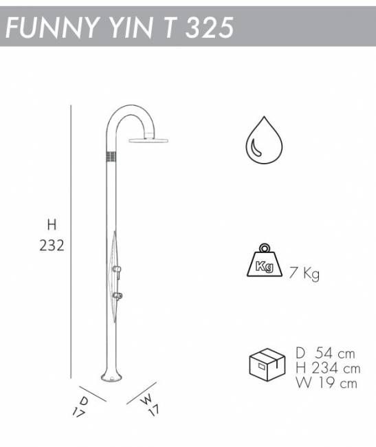 Душ уличный Funny Yin T 325 антрацит 170х170х2320 мм Душ уличный Funny Yin T 325 антрацит 170х170х2320 мм