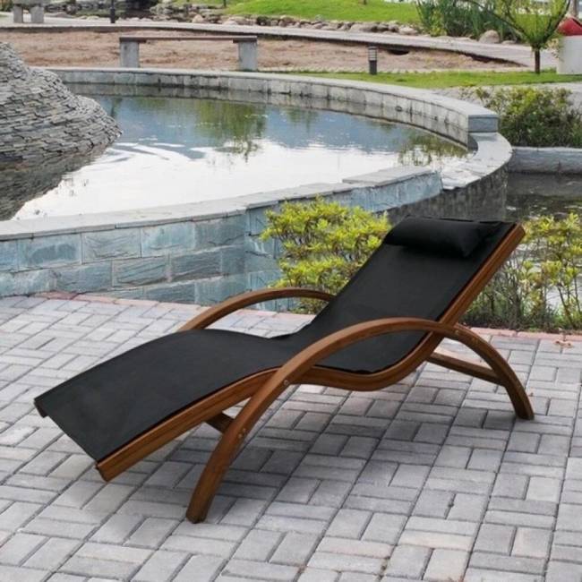 Шезлонг-лежак из сибирской лиственницы Мальта AFM-503 Black Шезлонг-лежак из сибирской лиственницы Мальта AFM-503 Black