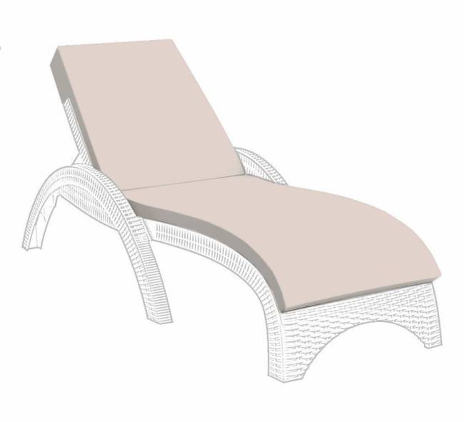 Матрас для шезлонга с креплением капюшон бежевый 1840х590х50 мм Матрас для шезлонга с креплением капюшон бежевый 1840х590х50 мм