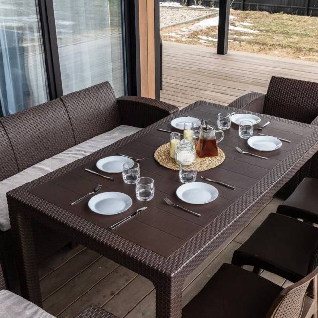 Комплект LANA DINING XL коричневый Комплект LANA DINING XL коричневый