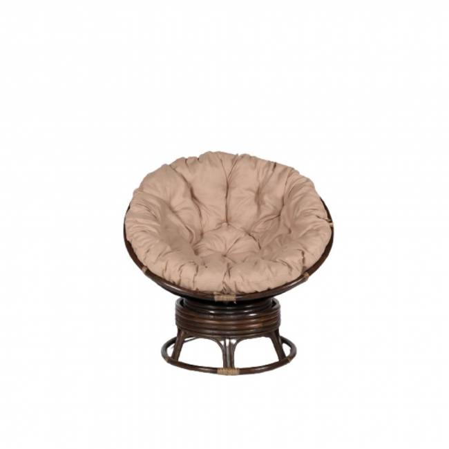 Кресло -качалка вращающееся Папасан Roker D100 коньячный , бежевый Кресло -качалка вращающееся Папасан Roker D100 коньячный , бежевый