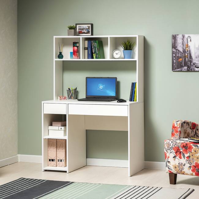 Стол компьютерный Комфорт 12.77F цвет белый шагрень