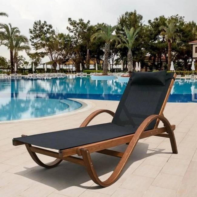 Шезлонг-лежак из сибирской лиственницы Мальта AFM-511 Black Шезлонг-лежак из сибирской лиственницы Мальта AFM-511 Black