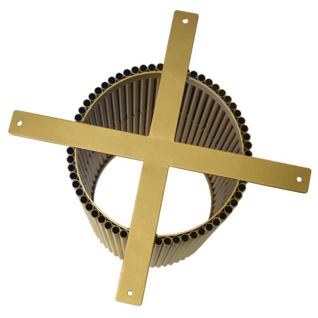 Стол Aura D110, керамогранит Ravena Natural, золотой Стол Aura D110, керамогранит Ravena Natural, золотой