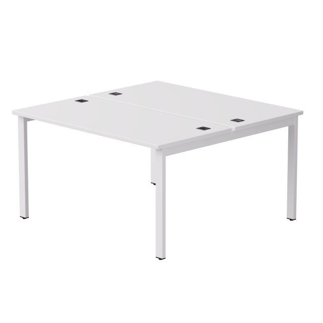 Бенч-система на 2 места Everprof EVO (ЭВО) на металлокаркасе 1380х670(1370)x755 Белый/Белый