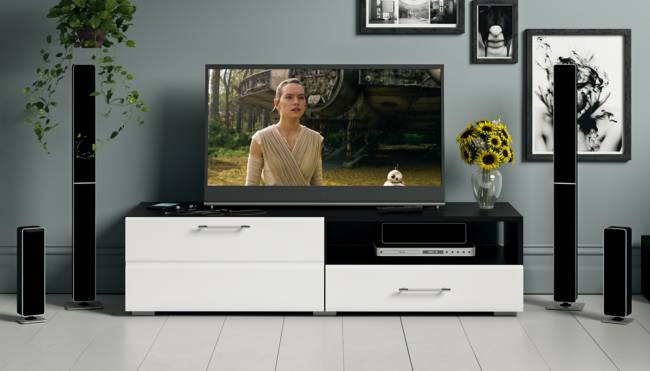 Тумба под ТВ Ларго 1,4 цвет венге/белый глянец