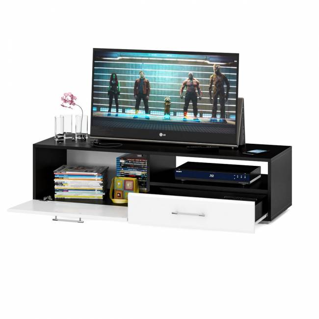 Тумба под ТВ Ларго 1,4 цвет венге/белый глянец