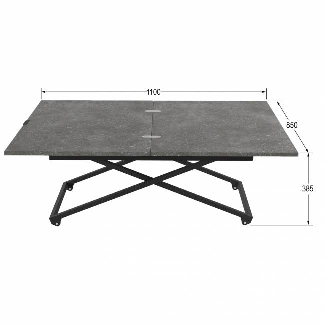 Стол универсальный трансформируемый АНДРЭ Loft ЛДСП терраццо/чёрный