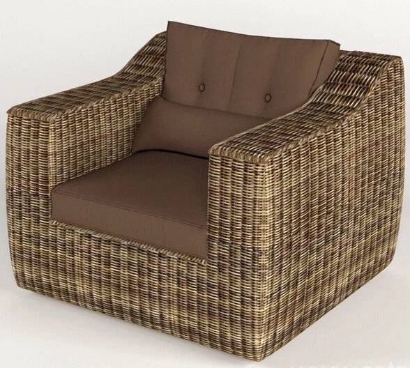 Кресло "Сенатор", из искусственного ротанга, коричневый, светло-коричневый, темно-коричневый
