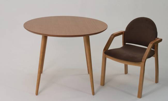 Стол Монте К 90 натур со стульями Джуно натур велюр коричневый