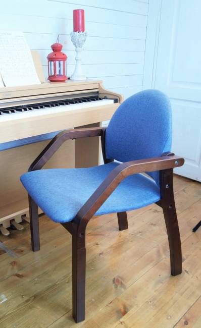 Стул-кресло Джуно 2.0, Темныйорех/ Синий