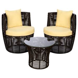 Комплект кофейный из искусственного ротанга ВАЗА, коричневый