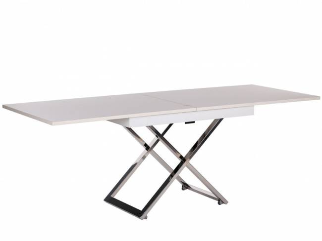 Стол-трансформер Левмар Cross D78/S79 белый/ опоры нерж.сталь Стол-трансформер Левмар Cross D78/S79 белый/ опоры нерж.сталь