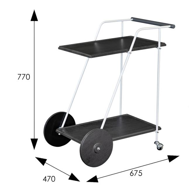 Стол сервировочный Новум белый/серый графит/серый бетон Стол сервировочный Новум белый/серый графит/серый бетон