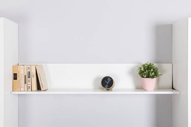 Комод с сервантом и навесной полкой Валенсия цвет белый шагрень