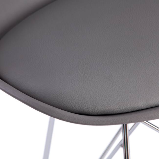 Стул TULIP IRON CHAIR (mod.EC-123) металл/пластик, 54,5*48*83,5см, серый (Комплект из 4 шт.) серый металл/пластик