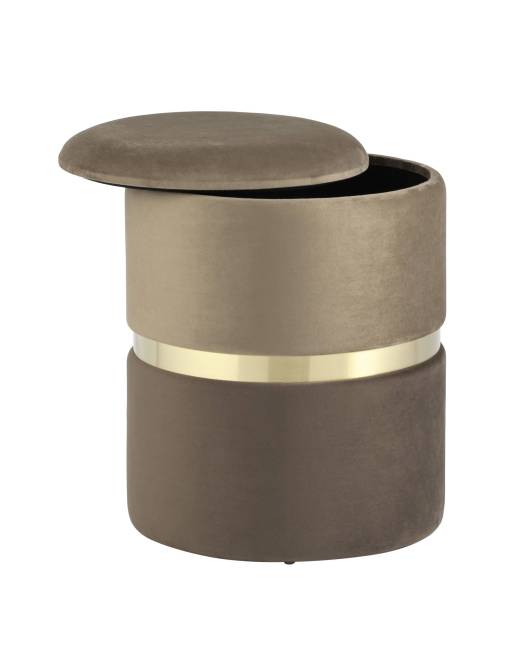 Пуф Кэрри с ящиком велюр коричневый