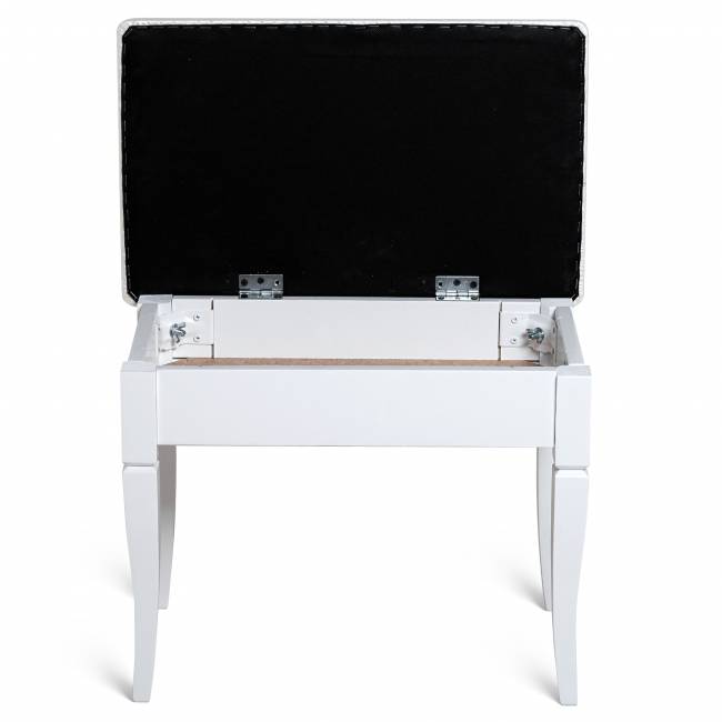 Банкетка Ретро М с ящиком белый, ткань экокожа белый Банкетка Ретро М с ящиком белый, ткань экокожа белый