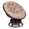 Кресло-качалка PAPASAN/ПАПАСАН w 23/01 B /с подушкой/ 115х78х104 см, Antique brown (античный черно-коричневый), экошерсть Коричневый, 1811-5 Antique brown (античный черно-коричневый)