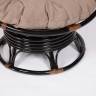 Кресло-качалка PAPASAN/ПАПАСАН w 23/01 B /с подушкой/ 115х78х104 см, Antique brown (античный черно-коричневый), экошерсть Коричневый, 1811-5 Antique brown (античный черно-коричневый)