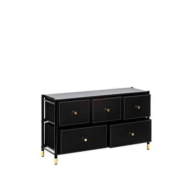 Комод Leset Хайди широкий 5 ящиков Чёрный Чёрный