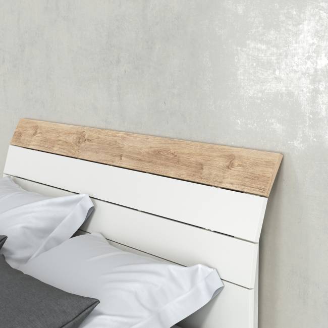 Спальня Муссон № 18 цвет белый/дуб эндгрейн элегантный, ортопед