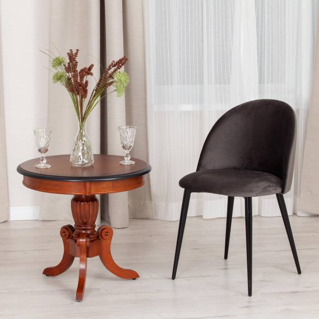 Стул MONRO (mod. 710) / 1 шт. в упаковке ткань/металл, 56х51х80 см, высота до сиденья 47 см, темно-серый barkhat 14/черный темно-серый ткань/металл