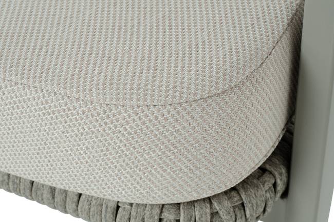 "Амстердам" диван 2-местный плетеный из роупа, каркас алюминий, роуп серый круглый, ткань серая "Амстердам" диван 2-местный плетеный из роупа, каркас алюминий, роуп серый круглый, ткань серая