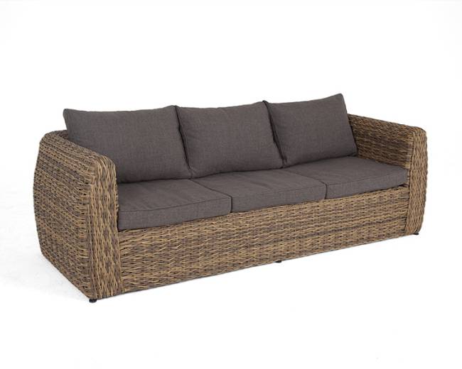 "Кальяри" диван из искусственного ротанга (гиацинт) трехместный, цвет соломенный "Кальяри" диван из искусственного ротанга (гиацинт) трехместный, цвет соломенный