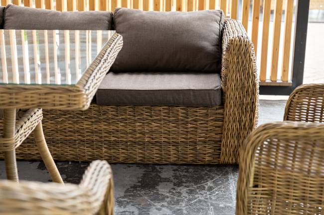 "Кальяри" диван из искусственного ротанга (гиацинт) трехместный, цвет соломенный "Кальяри" диван из искусственного ротанга (гиацинт) трехместный, цвет соломенный