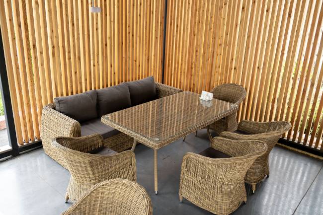 "Кальяри" диван из искусственного ротанга (гиацинт) трехместный, цвет соломенный