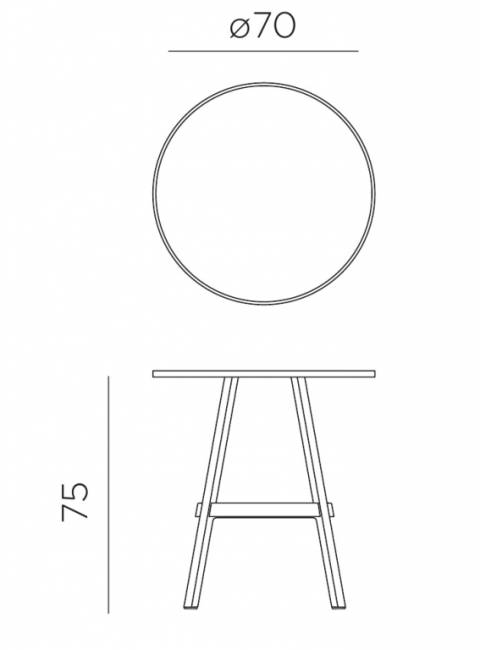 Стол пластиковый обеденный Combo 70 терра Ø700х750 мм
