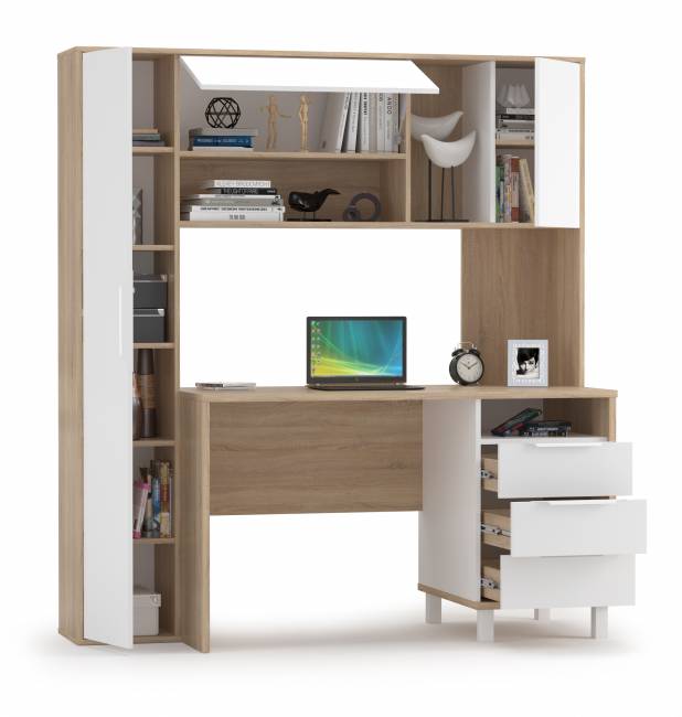 Стол рабочий Комфорт 12.95 цвет дуб сонома/белый