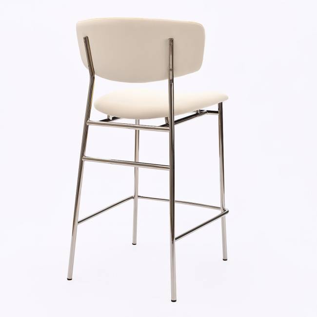 Дизайнерский полубарный стул Marko бежевый, основание хром Дизайнерский полубарный стул Marko бежевый, основание хром
