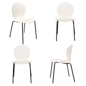 Комплект из 4-х стульев Wave белый с черными ножками