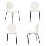 Комплект из 4-х стульев Wave белый с черными ножками