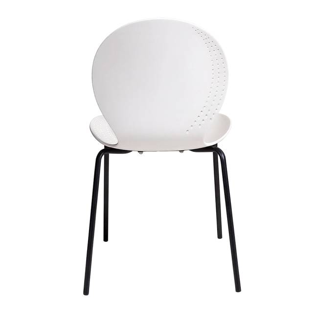 Комплект из 4-х стульев Wave белый с черными ножками