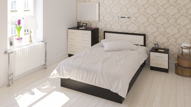 Кровать 1200 с тумбой Фиеста цвет венге/дуб лоредо Кровать 1200 с тумбой Фиеста цвет венге/дуб лоредо