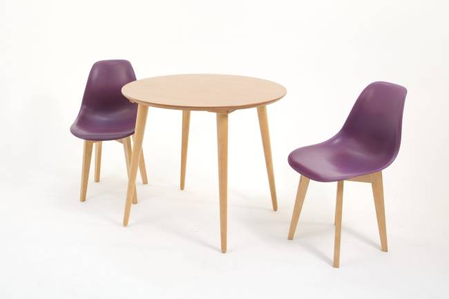 Стол Монте К 100 натур со стульями Сашш натур фиолетовый Стол Монте К 100 натур со стульями Сашш натур фиолетовый