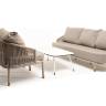 "Верона" лаунж-зона 5-местная плетеная из роупа (веревки), каркас алюминиевый белый, роуп бежевый