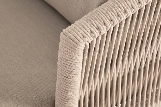 "Верона" лаунж-зона 5-местная плетеная из роупа (веревки), каркас алюминиевый белый, роуп бежевый