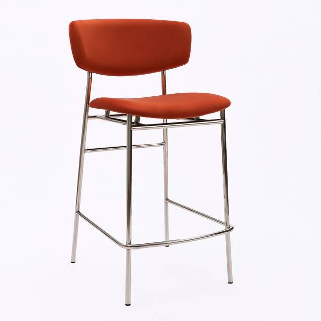 Дизайнерский полубарный стул Marko терракотовый, основание хром Дизайнерский полубарный стул Marko терракотовый, основание хром