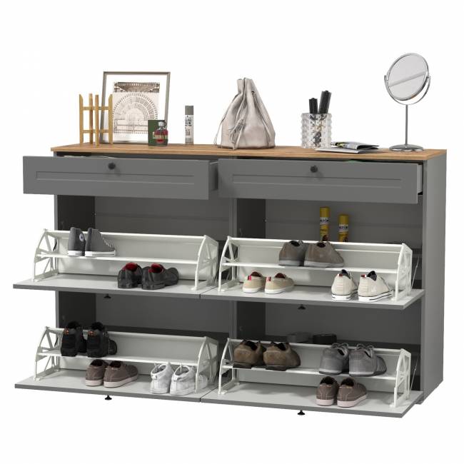 Две тумбы для обуви Остин цвет серый графит/дуб крафт золотой Две тумбы для обуви Остин цвет серый графит/дуб крафт золотой