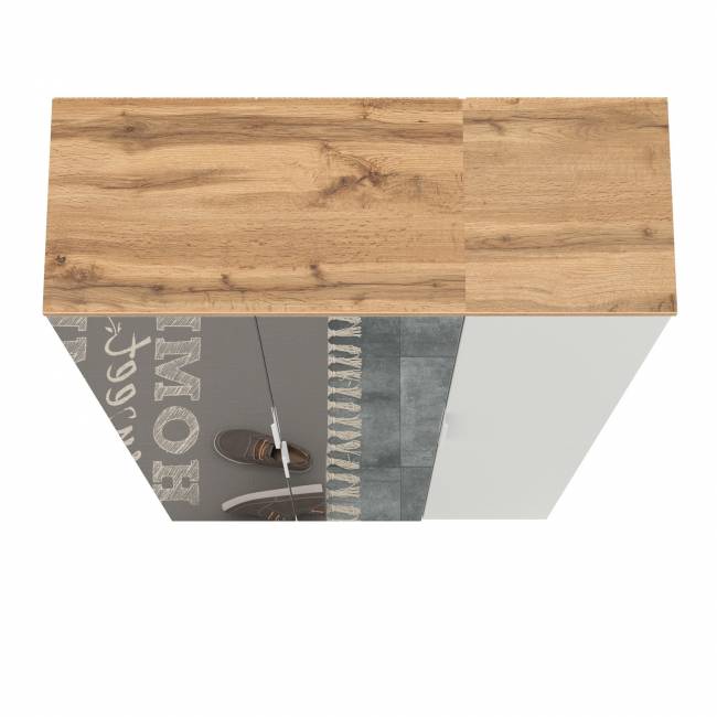 Шкаф для одежды и шкаф-пенал Октава цвет белый шагрень/дуб крафт золотой/зеркало Шкаф для одежды и шкаф-пенал Октава цвет белый шагрень/дуб крафт золотой/зеркало