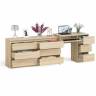 Комод 1380 6-ть ящиков Мори с однотумбовым столом компьютерным МС-6 правым цвет дуб сонома