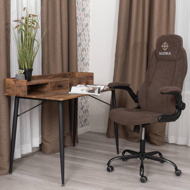 Кресло BAZUKA metalBL велюр, коричневый, 6, 54х48х132 см коричневый велюр