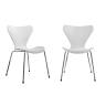 Комплект из 2-х стульев Seven Style белый с хромированными ножками